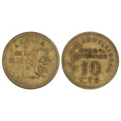 10 Céntimos. - S/F. - CAZALLA DE LA SIERRA. - Latón. Vti-L46. MBC-. - -