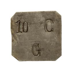 10 Cèntims. - Aj. de GRATALLOPS. - Hierro. RARA Y MÁS EN ESTA CONSERVACIÓN.