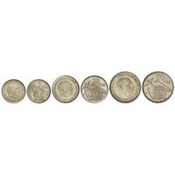 Serie 3 monedas 5, 25 y 50 Pesetas. - 1957 (*BA). - Todas con PLUS. (La de 25 y 50 con rayitas y gol