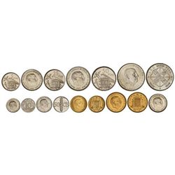 Serie 8 monedas. - (*70). - En tira orignial F.N.M.T. PRUEBAS. - -