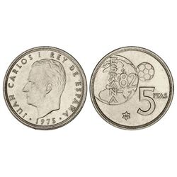 5 Pesetas. - 1975 (*80). - ERROR del Mundial. EBC. - -