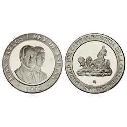 200 Pesetas. - 1992. - AR. Madrid Capital Europea de la Cultura. En estuche de metacrilato, con cert