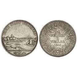 2 Thaler. - 1841. - FRANKFURT. - AR. Pátina. (Golpecitos). KM-326. MBC. - -