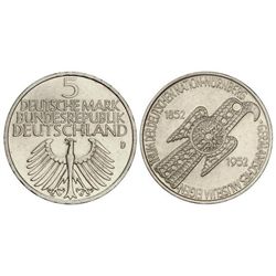 5 Marcos. - 1952-D. - MUNICH. - AR. Centenario del Museo Nurenberg. KM-113. EBC+. - -