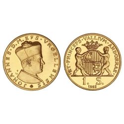 Sobirana d´or. - 1983. - AU. Obispo Joan Martí. Leyenda en latón. Tirada: 1.500 piezas. ESCASA. KM-3