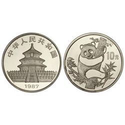 10 Yuan. - 1987. - AR. Panda en árbol. En cápsula. Y-133. PROOF. - -