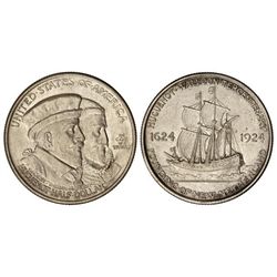 1/2 Dólar. - 1924. - AR. III Centenario Huguenot-Walloon, G. de Coligny y Guillermo I de Holanda. (L