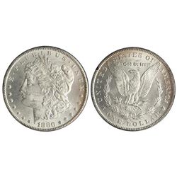 1 Dólar. - 1880 CC. - CARSON CITY. - AR. Reverso de 1879. En estuche de metacrilato sellado ´UNCIRCU