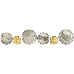 Serie 6 monedas 1/2, 1 y 5 Dólares. - 1991. - - CuNi, AR y AU. 50 aniversario Monte Rushmore. 2 seri