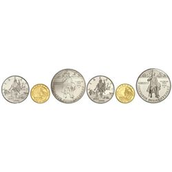 Serie 6 monedas 1/2, 1 y 5 Dólares. - 1992. - - CuNi, AR y AU. V Centenario Descubrimeinto - Cristób