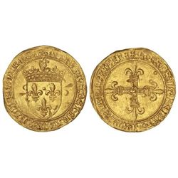 Ecu d´or au Soleil. - LUIS XII (1498-1514). - AMIENS. - Anv.: (símbolo)LVDOVICVS:DEI:GRACIA:FFRANCOR