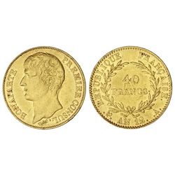 40 Francos. - AÑO 12-A. - BONAPARTE PRIMER CÓNSUL. - PARÍS. - AU. (Rayitas). KM-652. EBC-. - -