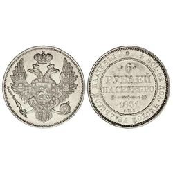 6 Rublos. - 1831-C -. NICOLÁS I. - SAN PETERSBURGO. - Platino. Tirada: 2.784 piezas. (Pequeñas rayit