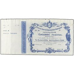 Obligación al portador 50 Pesetas. - 1 Enero 1901. - BANCO DE REUS DE DESCUENTOS Y PRÉSTAMOS. - Con