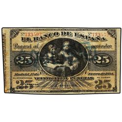 25 Pesetas. - 1 Enero 1884. - Lección de Geografía. FALSO DE ÉPOCA. Ed-B66f. MBC+. - -