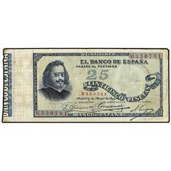 25 Pesetas. - 17 Mayo 1899. - Quevedo. Serie M. Ed-B90a. MBC/MBC-. - -