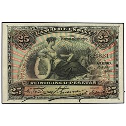 25 Pesetas. - 15 Julio 1907. - Patio de los Leones. Ed-B102. EBC. - -