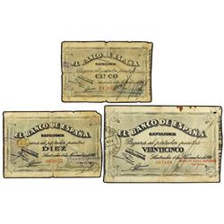 Serie 5 billetes 5, 10, 25, 50 y 100 Pesetas. - 1 Noviembre 1936. - BANCO DE ESPAÑA. SANTANDER. - (R