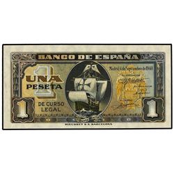 1 Peseta. - 4 Septiembre 1940. - Carabela. Sin Serie. Ed-D43. SC. - -