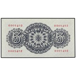 5 Pesetas. - 12 Abril 1947. - Séneca. Sin Serie. Número 0009402. Ed-D55. SC. - -