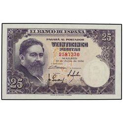 25 Pesetas. - 22 Julio 1954. - Albéniz. Sin Serie. Ed-D68. SC. - -