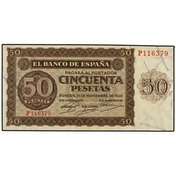 50 Pesetas. - 21 Noviembre 1936. - Serie P. Ed-D21a. SC-. - -