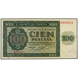 100 Pesetas. - 21 Noviembre 1936. - Catedral de Burgos. Serie J. Ed-D22a. SC. - -