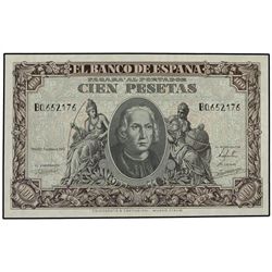100 Pesetas. - 9 Enero 1940. - Colón. Serie B. Ed-D39a. SC. - -