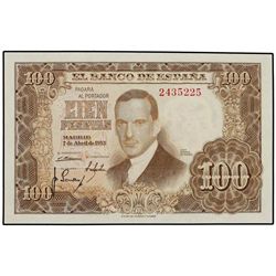 100 Pesetas. - 7 Abril 1953. - - Romero de Torres. Sin Serie. Ed-D65. SC. - -