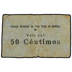 50 Céntimos. - C.M. de POZO RUBIO DE SANTIAGO (Cuenca). - RARÍSIMO. Mont-1165A. MBC. - -