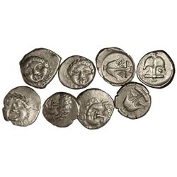 Lote 8 Dracmas. - 450-400 a.C. - APOLLONIA PONTICA. - TRACIA. - Anv.: Medusa. Rev.: Ancla. AR. A EXA
