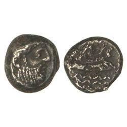 1/3 Estátera. - 400-350 a.C. - ARAGOS. - Anv.: Cabeza barbada y diademada a derecha. Rev.: Galera a