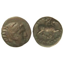 AE 20. - 319-297 d.C. - ALEJANDRO MAGNO. - MACEDONIA. - Anv.: Cabeza de Hércules con piel de león a