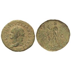 As. - Acuñada el 70-79 d.C. - VESPASIANO. - Anv.: IMP. CAESAR VESPASIAN. COS. VIIII. Cabeza laureada