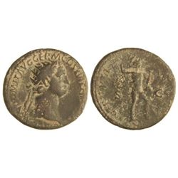 Dupondio. - Acuñada el 92-94 d.C. - DOMICIANO. - Anv.: (IMP.) CAES. DOMIT. AVG. GERM. COS. XVI C(ENS