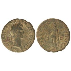 As. - Acuñada el 97 d.C. - NERVA. - Anv.: IMP. NERVA CAES. AVG. P. M. TR. P. COS. III P. P. Cabeza l