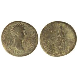 Dupondio. - Acuñada el 97 d.C. - NERVA. - Anv.: IMP. NERVA CAES. AVG. (P. M. TR. P.) COS. III (P. P.