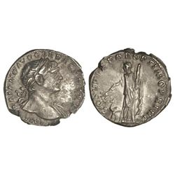 Denario. - Acuñada el 103-111 d.C. - TRAJANO. - Anv.: IMP. TRAIANO AVG. GER. DAC. P. M. TR. P. Busto