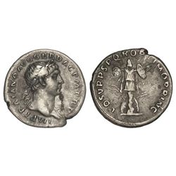 Denario. - Acuñada el 103-112 d.C. - TRAJANO. - Anv.: IMP. TRAIANO AVG. GER. DAC. P. M. TR. P. Busto