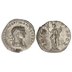 Denario. - Acuñada el 114-117 d.C. - TRAJANO. - Anv.: IMP. CAES. NER. TRAIANO OPTIMO AVG. GER. DAC.