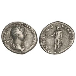 Denario. - Acuñada el 114-117 d.C. - TRAJANO. - Anv.: (IMP. CAES.) NER. TRAIANO OPTIMO AVG. GER. (DA