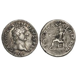 Denario. - Acuñada el 98-99 d.C. - TRAJANO. - Anv.: IMP. CAES. NERVA TRAIAN. AVG. GERM. Cabeza laure
