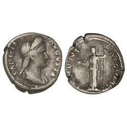 Denario. - 137 d.C. - SABINA. - Anv.: SABINA AVGVSTA. Busto diademado a derecha. Rev.: IVNONI REGINA