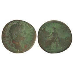 Sestercio. - Acuñada el 153-154 d.C. - ANTONINO PÍO. - Anv.: ANTONINVS AVG. PIVS P. P. TR. P. XVII.