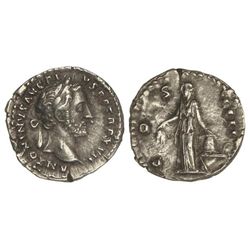 Denario. - Acuñada el 154 d.C. - ANTONINO PÍO. - Anv.: ANTONINVS AVG. PIVS P. P. TR. XVII. Busto lau