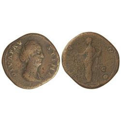 Sestercio. - Posterior 141 d.C. - FAUSTINA MADRE. - Anv.: DIVA FAVSTINA. Busto a derecha. Rev.: IVNO