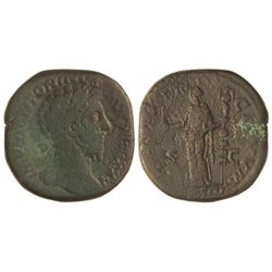 Sestercio. - Acuñada el 161-180 d.C. - MARCO AURELIO. - Anv.: IMP. M. ANTONINVS AVG. (TR. P.) XXV. C