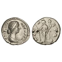 Denario. - 175 d.C. - FAUSTINA HIJA. - Anv.: FAVSTINA AVGVSTA. Busto a derecha. Rev.: HILARITAS. Hil