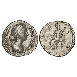 Denario. - 175 d.C. - FAUSTINA HIJA. - Anv.: FAVSTINA AVGVSTA. Busto a derecha. Rev.: VESTA. Vesta s