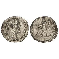 Denario. - Acuñada el 194 d.C. - SEPTIMIO SEVERO. - Anv.: L. SEPT. SEV. PERT. AVG. IMP. III. Cabeza